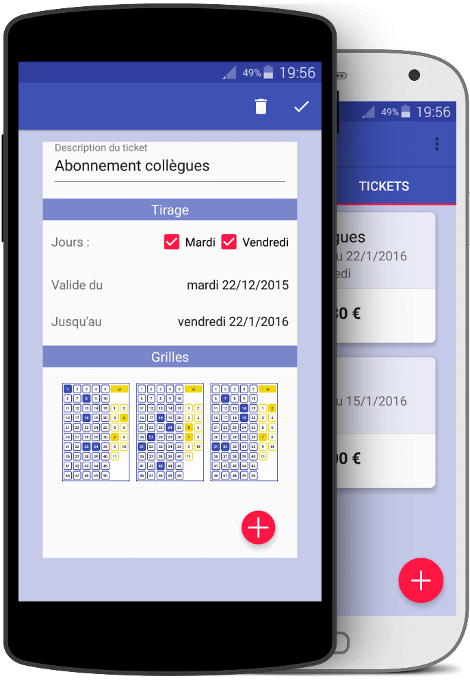 Gestion des tickets dans l'app